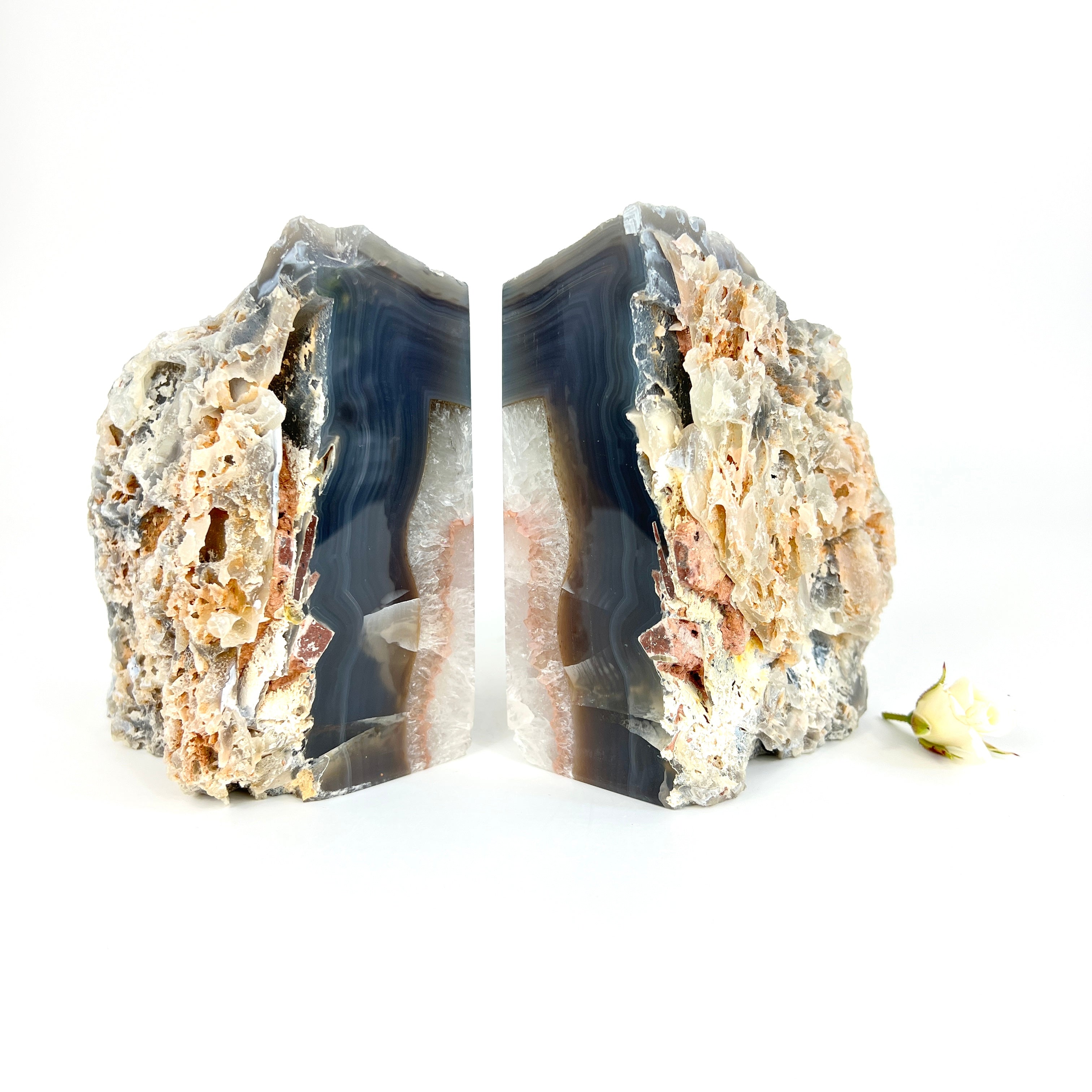 Large Crystals NZ: Large agate crystal bookends
