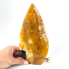 Load image into Gallery viewer, Large Crystals NZ: Golden healer quartz crystal with black tourmaline inclusion 1.262kg - rare
