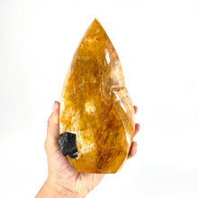 Load image into Gallery viewer, Large Crystals NZ: Golden healer quartz crystal with black tourmaline inclusion 1.262kg - rare
