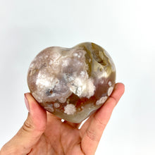 Load image into Gallery viewer, Crystals NZ: Flower agate crystal polished heart
