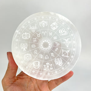 Crystals NZ: Selenite crystal astrology disc