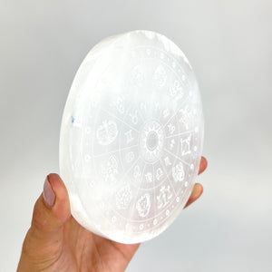 Crystals NZ: Selenite crystal astrology disc