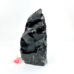 Large Crystals NZ: Large black obsidian with cut base