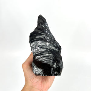 Crystals NZ: Black obsidian cut base