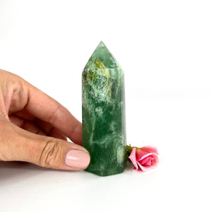 Crystals NZ: Green fluorite polished crystal generator