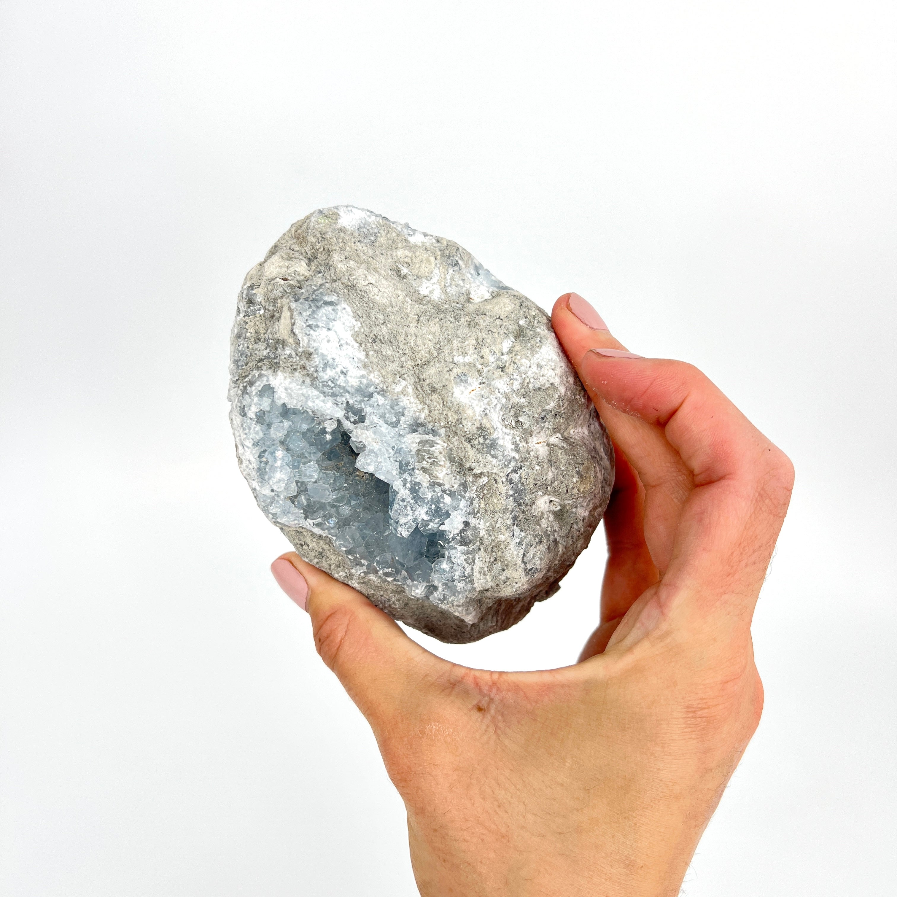 Celestite crystal geode cluster | ASH&STONE Crystals NZ