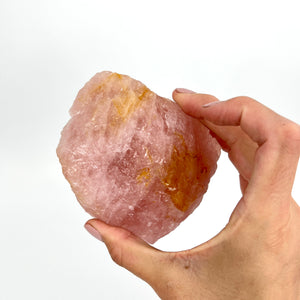 Crystals NZ: Large A-Grade raw rose quartz crystal chunk