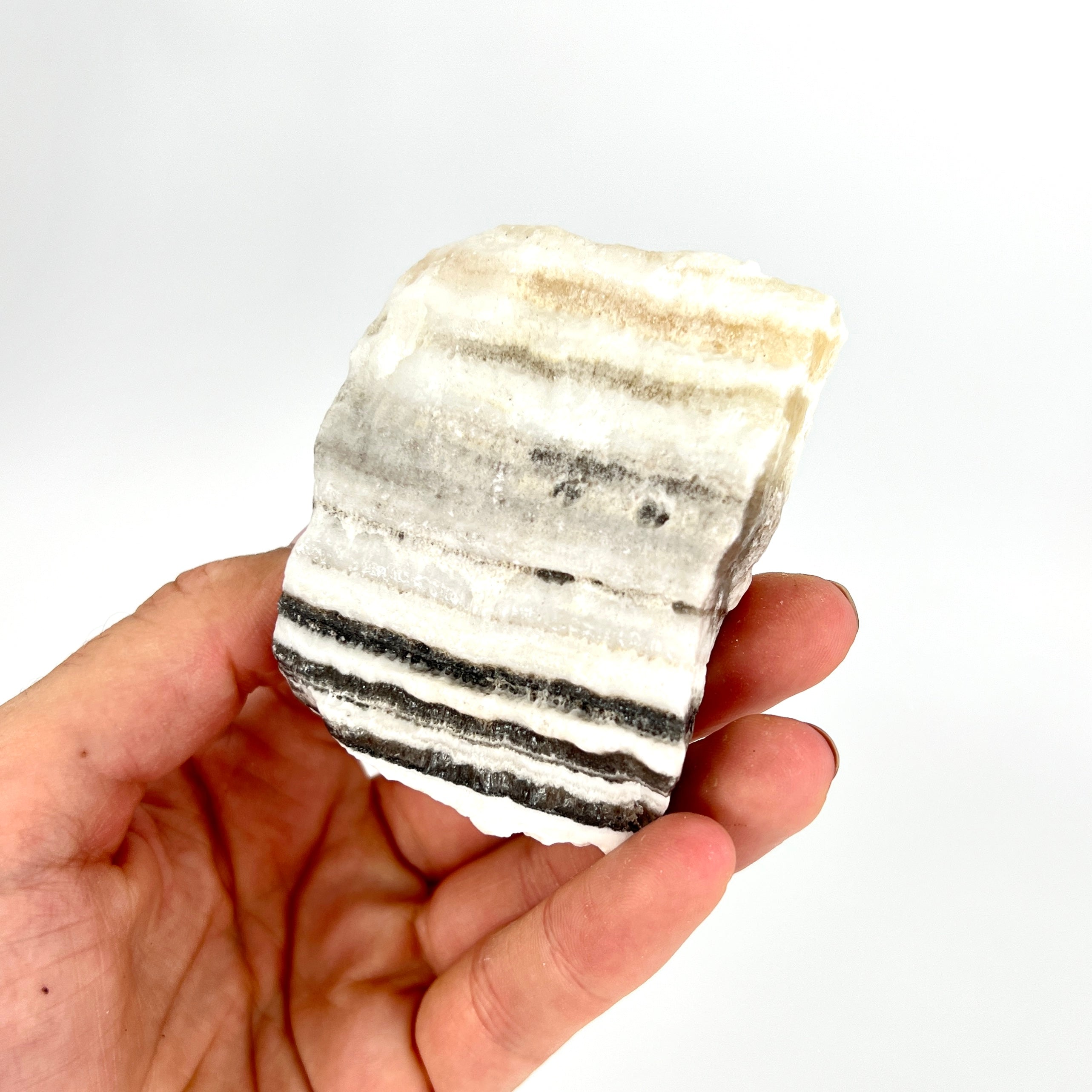 Crystals NZ: Zebra calcite crystal chunk - raw