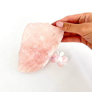 Crystals NZ: A-Grade raw rose quartz crystal chunk