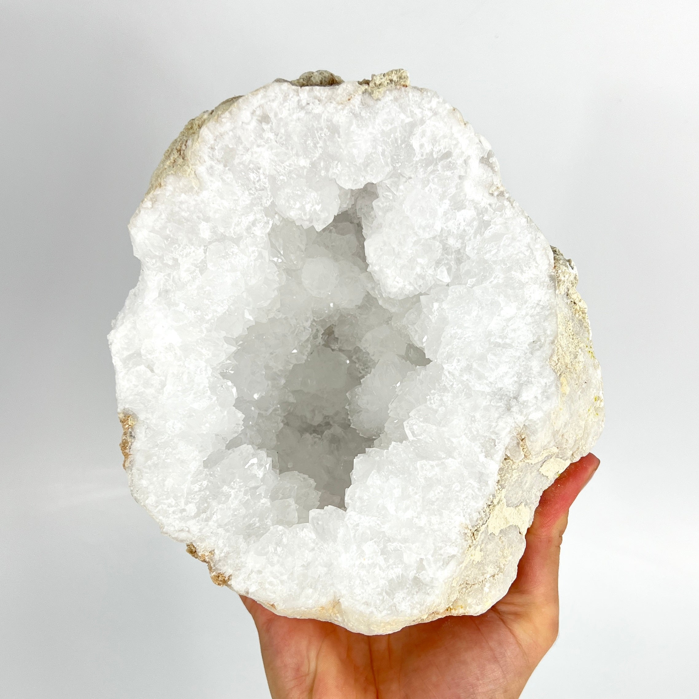 Large Crystals NZ: Large clear quartz crystal geode half 3.1kg