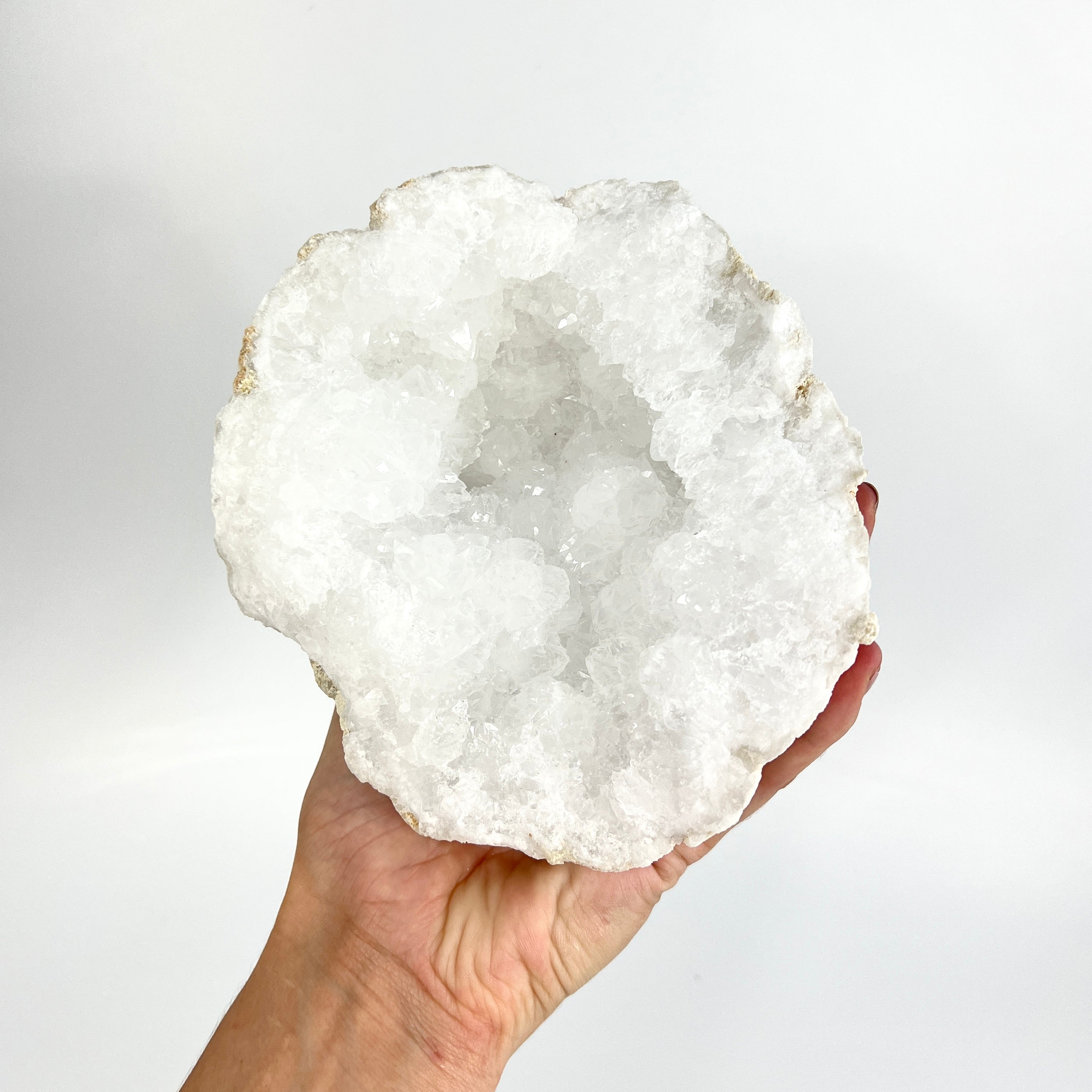 Large Crystals NZ: Large clear quartz crystal geode half