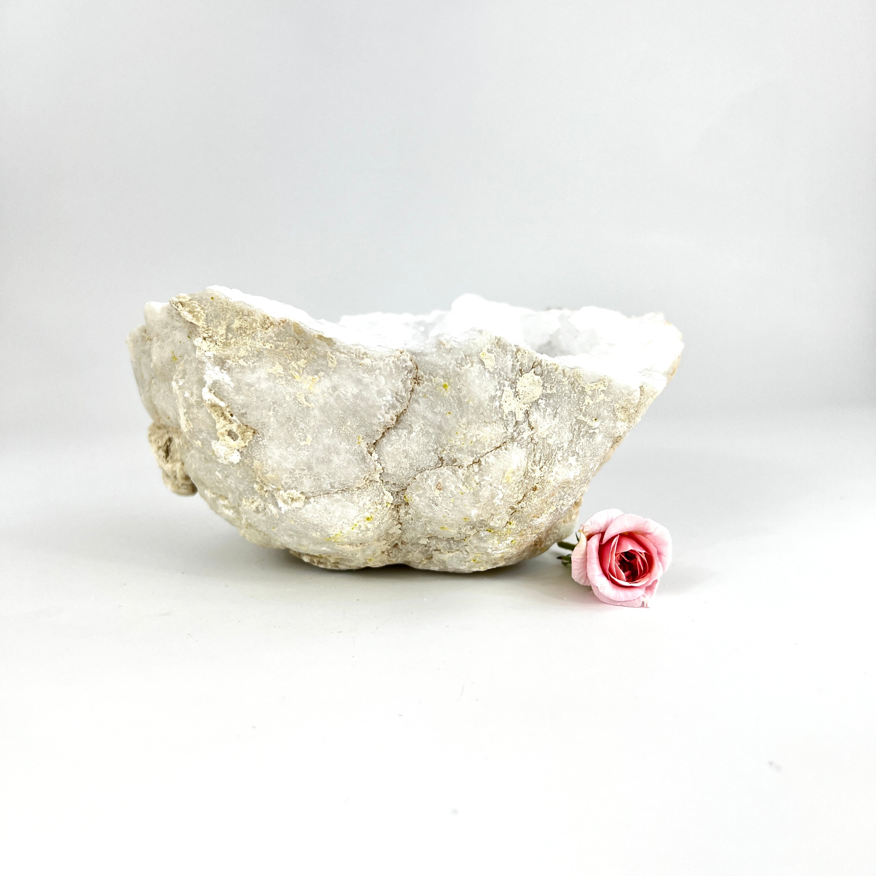 Large Crystals NZ: Large clear quartz crystal geode half