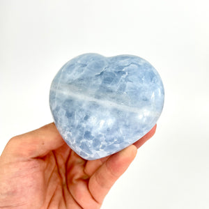 Crystals NZ: Blue calcite crystal heart
