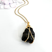 Load image into Gallery viewer, Crystal Jewellery NZ: Bespoke black tourmaline crystal necklace 18-inch chain
