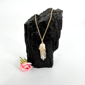 Crystal Jewellery NZ: Bespoke Kundalini natural citrine crystal necklace 18-inch chain