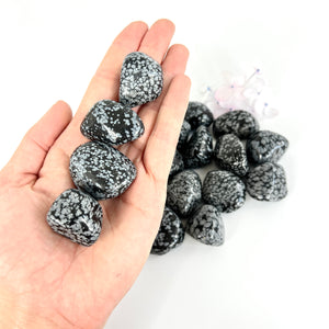 Crystals NZ: Snowflake obsidian crystal tumblestone