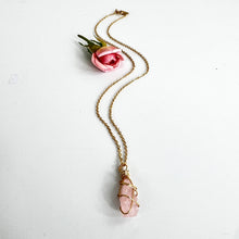 Load image into Gallery viewer, Crystal Jewellery NZ: Bespoke rose quartz crystal necklace 16-inch chain
