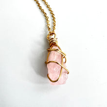 Load image into Gallery viewer, Crystal Jewellery NZ: Bespoke rose quartz crystal necklace 16-inch chain
