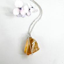 Load image into Gallery viewer, Crystal Jewellery NZ: Honey calcite crystal necklace 20-inch chain
