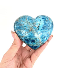 Load and play video in Gallery viewer, Crystals NZ: Large blue apatite polished crystal hearta
