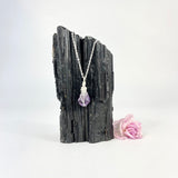 Crystal Jewellery NZ: Bespoke hand-wrapped amethyst crystal necklace 16-inch chain