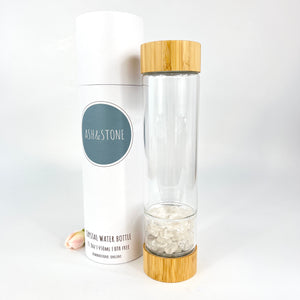 Crystal Water Bottles NZ: ASH&STONE clear quartz crystal water bottle
