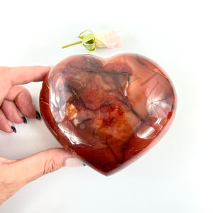Crystals NZ: Large carnelian crystal heart