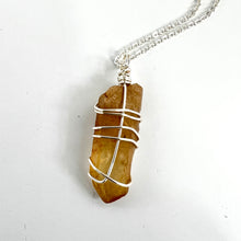Load image into Gallery viewer, Crystal Jewellery NZ: Bespoke natural citrine crystal necklace 20-inch chain (rare)
