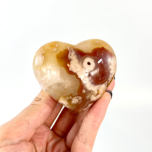 Crystals NZ: Flower agate crystal polished heart