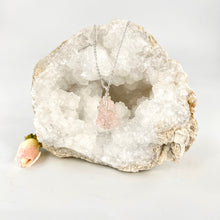 Load image into Gallery viewer, Crystal Jewellery NZ: Bespoke rose quartz crystal necklace 20-inch chain

