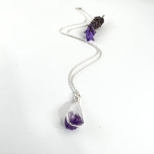 Load image into Gallery viewer, Crystal Jewellery NZ: Bespoke hand-wrapped amethyst crystal necklace 18-inch chain
