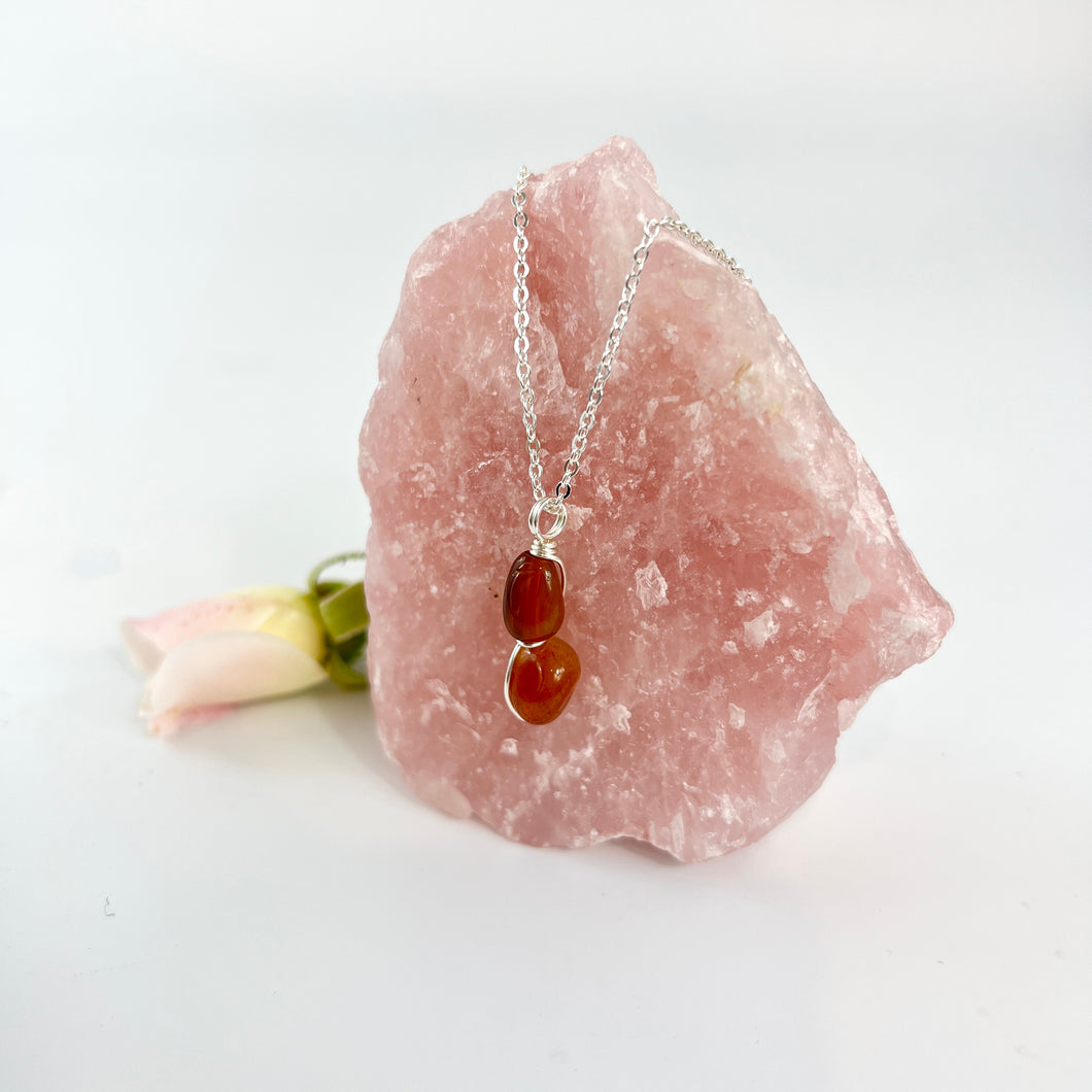 Crystal Jewellery NZ: Bespoke carnelian crystal necklace