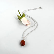 Load image into Gallery viewer, Crystal Jewellery NZ: Bespoke carnelian crystal necklace 16&quot; chain

