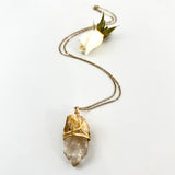 Crystals NZ: Bespoke Kundalini natural citrine crystal necklace 22-inch chain