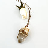 Crystals NZ: Bespoke Kundalini natural citrine crystal necklace 22-inch chain