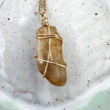 Load image into Gallery viewer, Crystal Jewellery NZ: Natural citrine crystal necklace 20-inch chain (rare)
