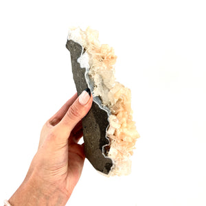 Large Crystals NZ: Apophyllite crystal cluster with stilbite