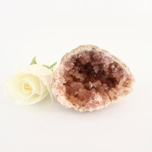 Load image into Gallery viewer, Crystals NZ: Pink amethyst crystal geode half
