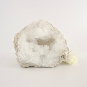 Large Crystals NZ: Large clear quartz crystal geode half 