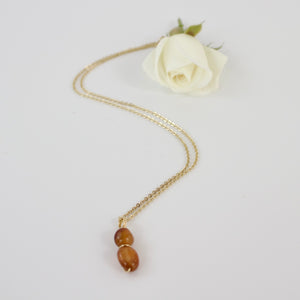 Crystal Jewellery NZ: Bespoke carnelian crystal necklace 18" chain