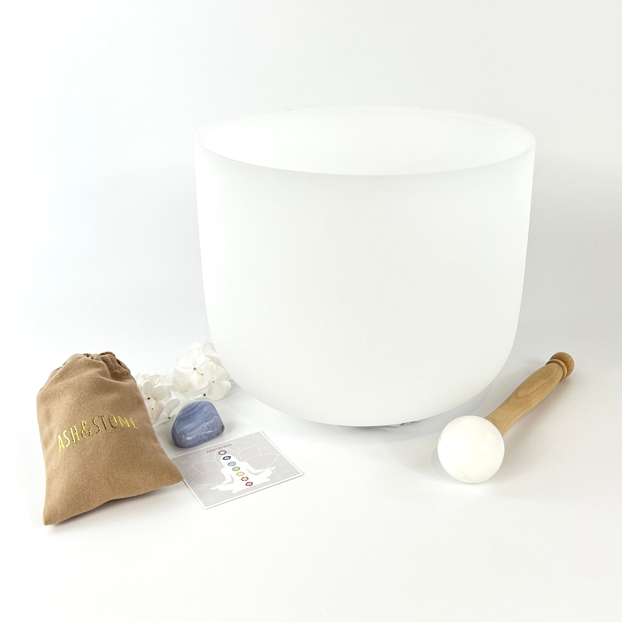 Crystal Sound Bowls NZ: Throat chakra 9" quartz crystal singing bowl 