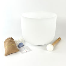 Load image into Gallery viewer, Crystal Sound Bowls NZ: Throat chakra 9&quot; quartz crystal singing bowl 
