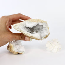 Load image into Gallery viewer, Crystals NZ: Clear quartz crystal geode pair
