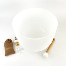 Load image into Gallery viewer, Singing (sound) bowls NZ: Solar plexus chakra 11&quot; quartz crystal singing bowl | Perfect Pitch
