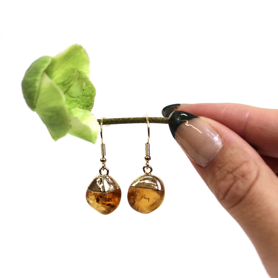 Crystal Earrings NZ: Citrine crystal drop earrings