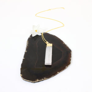 Crystal Jewellery NZ: Selenite crystal necklace 20" chain