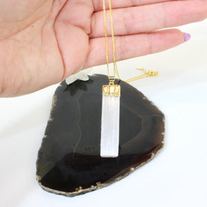 Crystal Jewellery NZ: Selenite crystal necklace 20" chain
