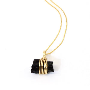 Crystal Jewellery NZ: Bespoke black tourmaline crystal necklace 16" chain