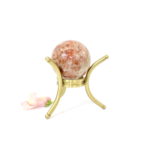 Crystals NZ: Sunstone crystal sphere on stand