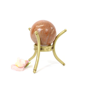 Crystals NZ: Peach moonstone crystal sphere with stand